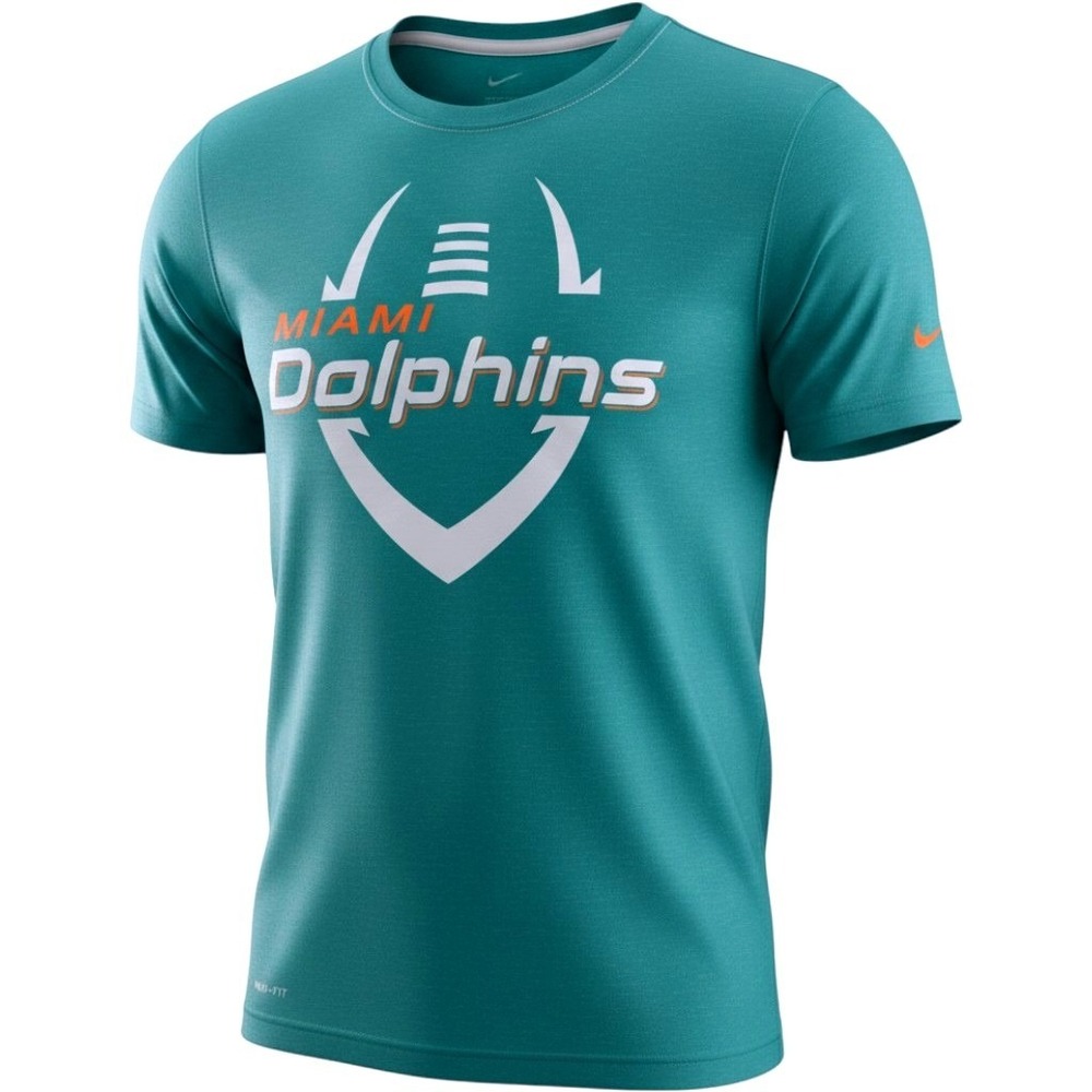 Nike Miami Dolphins NFL Dri-FIT Teal Heathered Graphic T-Shirt Mens Small